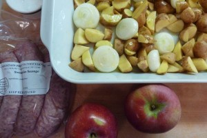 Baked Sausages with Apples and Potatoes…Hold the Mess · Dinner: A Love
